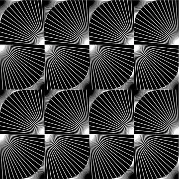 Seamless pattern with black and white geometric shapes Stock Illustration