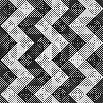 Seamless pattern with black and white squared in zigzag Stock Illustration