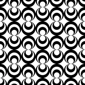 Seamless pattern with black and white circles Stock Illustration