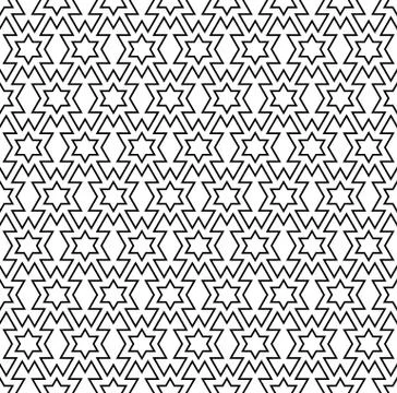 Seamless pattern in black and white geometric lines 스톡 일러스트