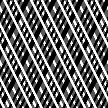 Seamless pattern with black and white intersecting bands, modern stylish image. Stock Illustration