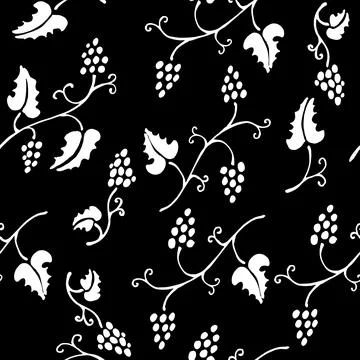 Seamless pattern with black and white flowers.vector illustration Stock Illustration