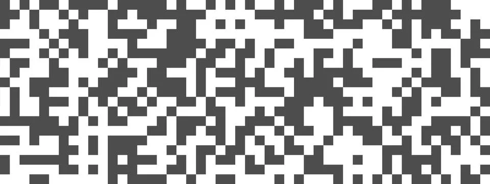 Seamless pattern of black and white squares. Pixel seamless pattern for poste Illustrazione stock