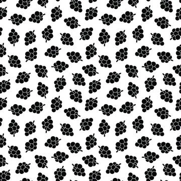 Seamless pattern with black and white grapes Stock Illustration