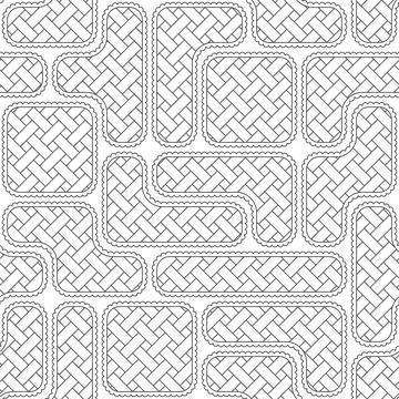 Seamless pattern with black and white puzzles of pie. Stock Illustration