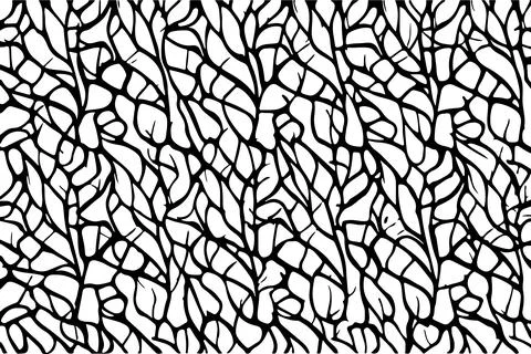 Seamless pattern with black and white leaves. Vector illustration. Stock Illustration