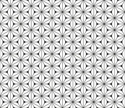 Seamless pattern with black and white hexagon or triangle shape, japanese r.. Stock Illustration