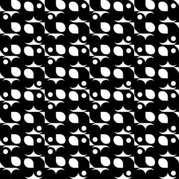 Seamless pattern black and white with abstract geometric shapes. Abstract simple Illustrazione stock