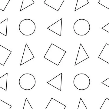 Seamless pattern of black and white geometric shapes 库存插图