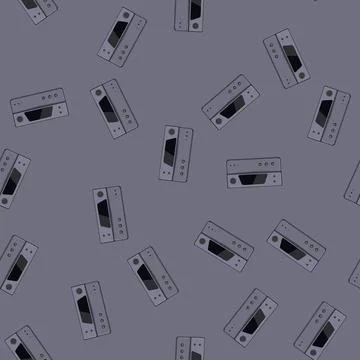 Seamless pattern black av receiver cartoon vector Stock Illustration