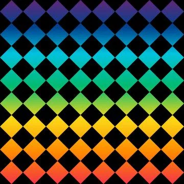 Seamless pattern. Black background with colorful rhombuses . Vector illustration Stock Illustration