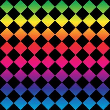 Seamless pattern. Black background with colorful rhombuses . Vector illustration Stock Illustration