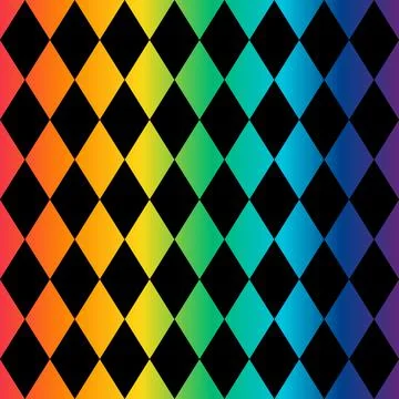 Seamless pattern. Black background with colorful rhombuses . Vector illustration Stock Illustration