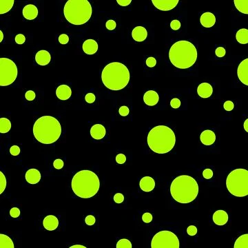 Seamless pattern. Black background with green circles . Vector illustration. Stock Illustration