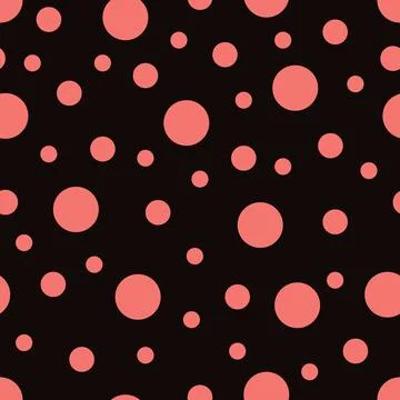 Seamless pattern. Black background with red dots . Vector illustration. 스톡 일러스트