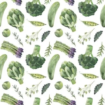 Seamless pattern on a black background , vegetables illustrations Stock Illustration