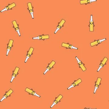 Seamless pattern black beer bottle character cartoon vector 库存插图