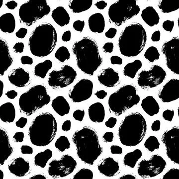 Seamless pattern with black bold brush circles. 스톡 일러스트