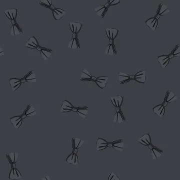 Seamless pattern black bow tie cartoon vector Stock Illustration