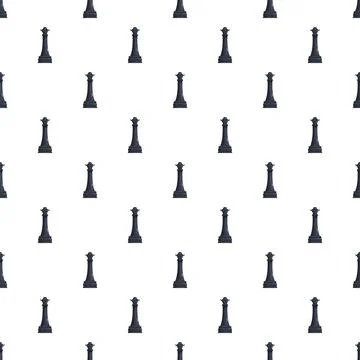 Seamless pattern of black chess queen pieces Stock Illustration