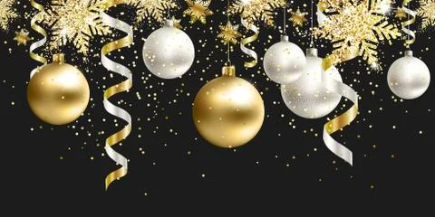 Seamless Pattern. Black Christmas decor for site Stock Illustration