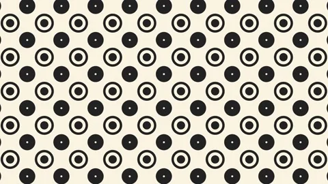 Seamless pattern of black circles on beige background video Stock Footage 328054390