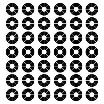 Seamless Pattern Black Circles with Segments on White Background Geometric .. 库存插图