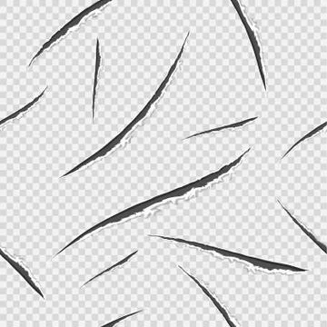 Seamless pattern with black claws animal scratch scrape track. Ragged edges.  イラスト素材