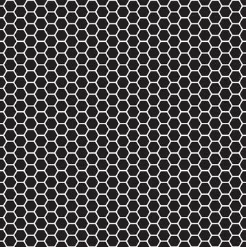 Seamless pattern. Black closely spaced hexagons. Stock Illustration