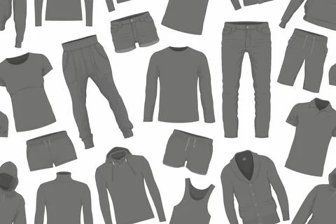 Seamless pattern of black clothes Stock Illustration