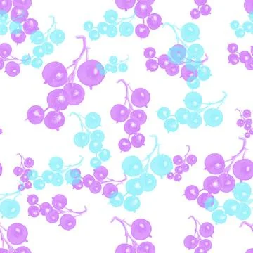 Seamless pattern with black currant Stock Illustration