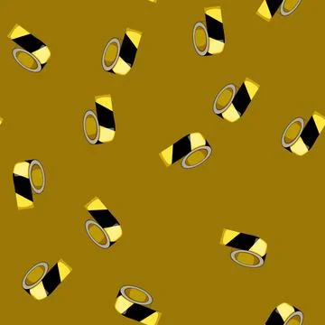 Seamless pattern black danger tape cartoon vector Stock Illustration