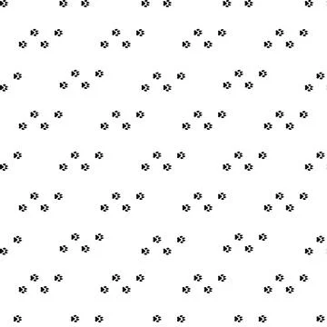Seamless pattern with black dog track isolated on white background. Animal .. Stock Illustration