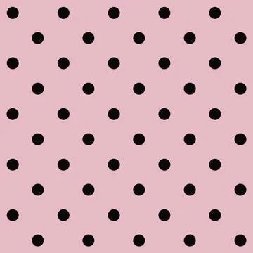 Seamless pattern with black dots on a pink background. Stock Illustration