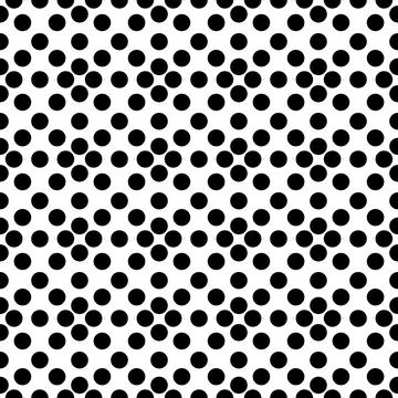 Seamless pattern with black dots on white background Illustrazione stock