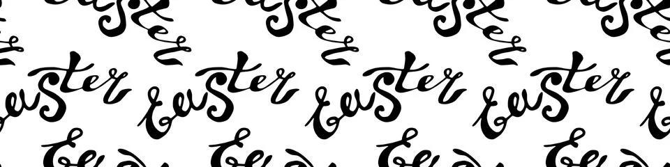 Seamless pattern of black Easter lettering. Vector holiday decorations, backg Illustrazione stock