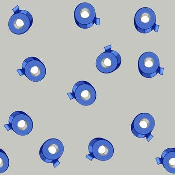 Seamless pattern black electrical tape cartoon vector Stock Illustration