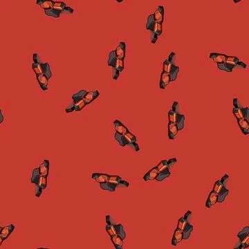 Seamless pattern black fire charcoal cartoon vector Stock Illustration