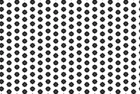 Seamless pattern black floral tile ornamental eight petal grid design Illustrazione stock