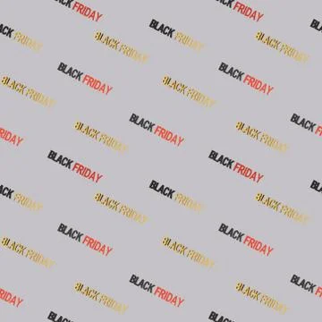Seamless pattern of Black Friday text on gray background Stock Illustration