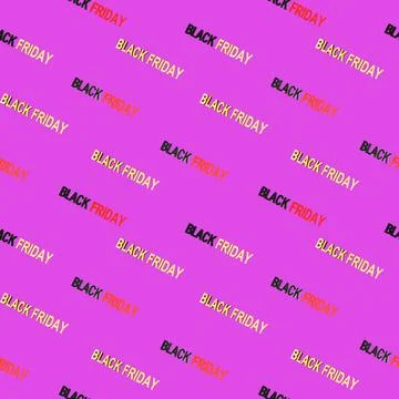 Seamless pattern of Black Friday text on magenta background, 3d render Stock Illustration