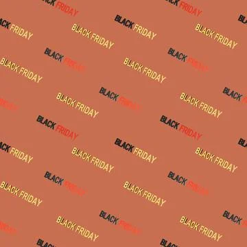 Seamless pattern of Black Friday text on brown background, 3d render Stock-Illustration