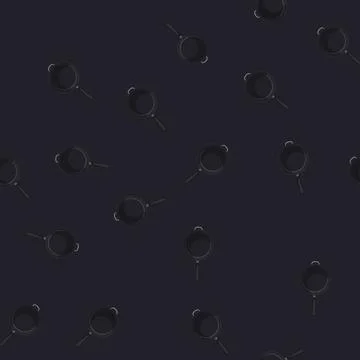 Seamless pattern black frying pan kitchen cartoon vector Stock Illustration