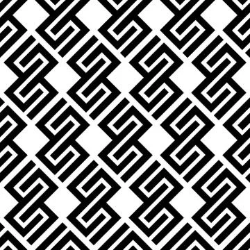 Seamless pattern with black geometric forms, modern stylish image. Stock Illustration