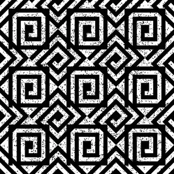 Seamless pattern with black geometric forms 2 7767 Illustrazione stock
