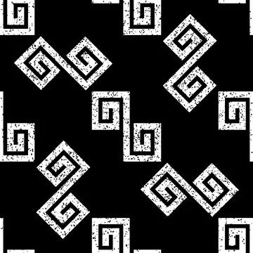Seamless pattern with black geometric forms texture 8  8110 Illustrazione stock