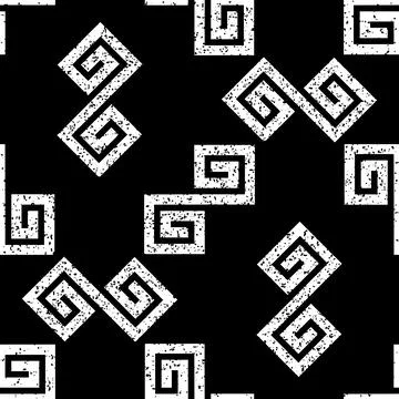 Seamless pattern with black geometric forms texture 9  8111 イラスト素材