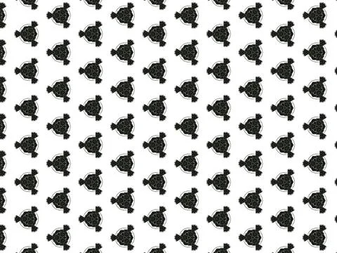 Seamless pattern with black graphic geometric shapes on white background Illustrazione stock