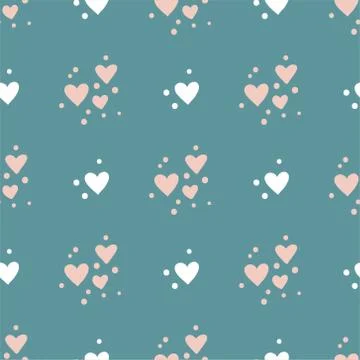 Seamless pattern with black hearts. Stock Illustration