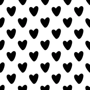 Seamless pattern of black hearts Stock Illustration